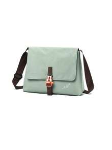Black Minimalist Flip Shoulder Crossbody Bag, Lightweight Nylon Material,Suitable For Daily Travel, Can Hold Books,Tablets,Single Shoulder Mailman Bag - Multicolor - View 14