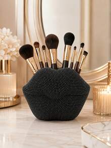 Lip Contour Makeup Brush Storage 5in*3.5in Red Lipstick Ring Holder Jewelry Tray Decorative Cosmetic Storage Display Rack Desktop Hair Clip Storage Box Birthday Gift - Multicolor - View 14
