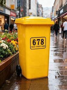Custom Trash Can Number Stickers, Personalized House Address Street Name Decals, Waterproof Trash Can Labels, Customizable Mailbox Number Decals, Outdoor Recycling Bin - Multicolor - View 8