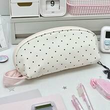 1pc Polka Dot Shell Shaped Pencil Case, Polka Dot Shell Design, Large Capacity Multi-Function Stationery Storage Bag, Portable Pencil Case, Student Stationery, Girls Large Capacity Stationery Bag - Pencil Case - View 5