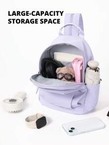 CAMEL CROWN Lightweight Travel Bag, Outdoor Casual Compact Backpack For Hiking And Travel - Lilac - View 3