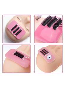 1pc Reusable Silicone Pad, Silicone False Eyelash Pad Adhesive Forehead Sticker, Eyelash Fixing Tool, Eyelash Extension Supplies, Silicone Tray, False Eyelash Fixator, Silicone Eyelash Pad, Eyelash Eye Patch, Eyelash Extension Tool - Multicolor - View 6