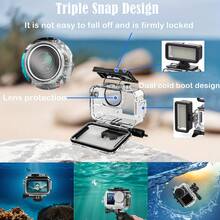 45M(148ft) Waterproof Case For Osmo Action 5pro 4 3, Accessories For Osmo Action3/4/5pro Waterproof Case, Protective Underwater Dive Housing Shell With Bracket Accessories - View 7