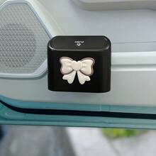 可愛蝴蝶結車用垃圾桶創意車內收納整理盒防水車門收納桶 - 蝴蝶結 - 查看 5