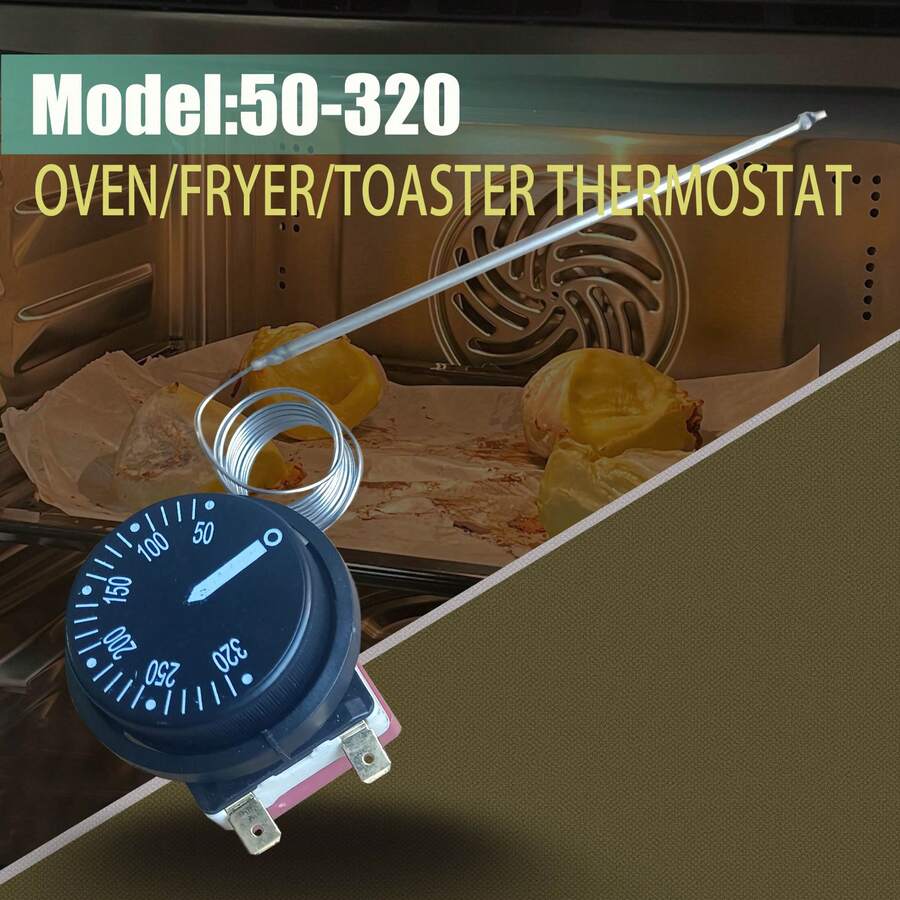 متحكم درجة حرارة الفرن (50-320 درجة مئوية)، مفتاح تحكم مقبض درجة حرارة المقلاة مناسب للفرن والثلاجة والسخان - B - مشاهدة 1