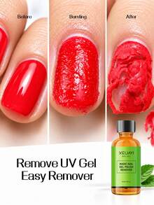 XEIJAYI 2 قطعة 30 مل، مزيل طلاء أظافر جل، مزيل طلاء أظافر متوافق مع UV/LED، للاستخدام في الصالون والمنزل DIY مانيكير - أبيض - مشاهدة 9