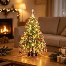 1 Set DIY Beaded Christmas Tree Kit, No Light String, Beaded In Bag, Adult Holiday Handmade Craft Material Pack | Colorful Beads, Decorative Pendants, Metal Stand, Angel Tree Top Star, Warm Light Display, Desktop Decor, Relaxing Handmade, Holiday Gift, Christmas Decoration - Multicolor - View 2