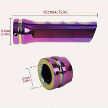 1pc Universal Aluminum Alloy Car Handbrake Lever Cover, Personalized Modified Handbrake Handle Sleeve, Aircraft Control Stick Style Gear Shift Lever Cover - A - View 9