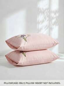 Veyra Day 2 Buah Sarung Bantal Bordir Poliester dengan Penutup Amplop, Bahan Poliester Halus dan Bernapas, Pelindung Bantal Tempat Tidur dengan Penutup Amplop (Tanpa Isian) - MultiWarna - View 2