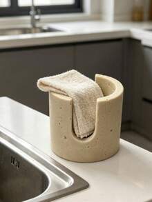 1PC Faux Stone Sponge Drain Rack, Fashionable Minimalist Drying Rack, Sink Storage Box Sponge Holder, Soap Dish, Suitable For Kitchen Sink Countertop, Durable And Stylish Kitchen Decor - Multicolor - View 8