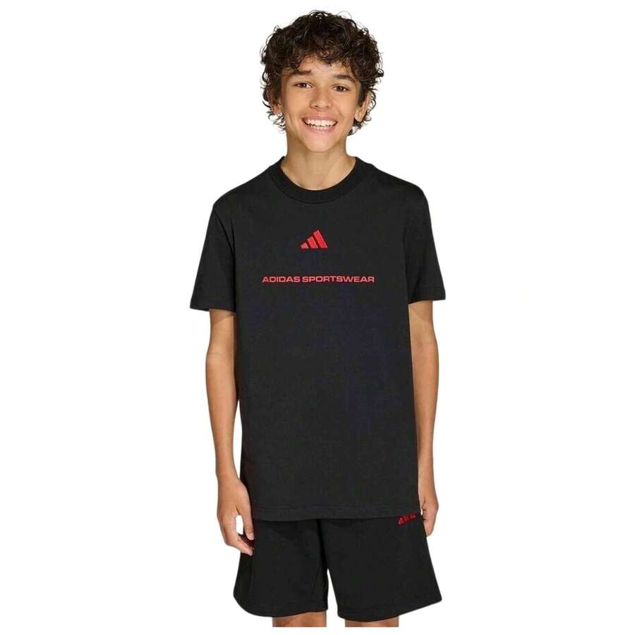 Adidas Young Boys T-Shirts - Black - View 1