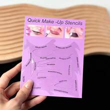 1pc Cat Eye/Asymmetrical/Rose Shaped Eye Makeup Stencil Card, Multi-Functional Eyeliner Eyeshadow Makeup Tool, Eye Brow Makeup Mold, Precise Outlining Easy To Use, Reusable, Suitable For Daily Eye Makeup And Beginners - Multicolor - View 10