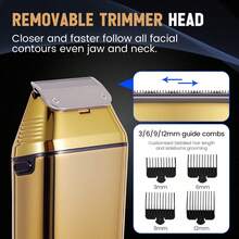 Hatteker 1pc Reciprocating Electric Shaver Men 2-In-1 Razor & Hair Clipper Set, Multi-Speed Adjustable With Base - Multicolor - View 6