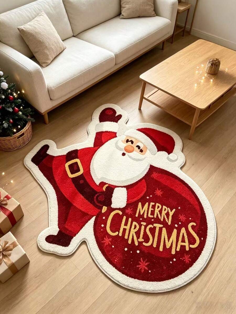1 tấm thảm lông hình ông già Noel, thảm trang trí phòng ngủ, thảm nhỏ, thảm trang trí nhà cửa, thảm phòng khách, thảm nhỏ phòng khách, thảm phòng ngủ, trang trí nhà cửa phòng khách - Nhiều màu - Xem 1