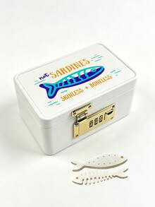 Jewelry Organizer With Sardine Pattern, Jewelry Box With Combination Lock, Hair Accessory Storage Case. Portable Card Storage Box, Daily Miscellaneous Storage, Suitable For Travel, Dorm, Home, Office, Birthday Gift, Halloween Christmas Gift - Multicolor - View 12