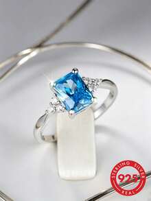 Eternal Blue Light Pure Silver Ring Exquisite Jewelry - Baby Blue - View 1