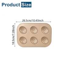 Madeleine Pan Football Mold Tray, Carbon Steel Non-Stick Baking Pan, Easy Release Decorative Mold For Home Bakers,Thanksgiving Christmas Family Gathering Cake Baking - Gold - View 10
