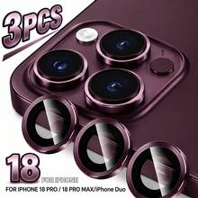 XINHONGYU 3件組深櫻桃紅手機18 Pro Max/18 Pro鏡頭保護膜，相容於Phone 17 Pro Max，防摔防刮，可搭配手機殼使用，易於安裝，9H強化玻璃材質，相機保護配件，相容於17Pro Max/17Pro/17Air/16Pro Max/16Pro/16Plus/16/15/14/13/12/11，手機配件，亦適合作為送給親友的禮物 - 3件 - 查看 6