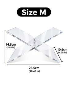 X-Shaped Transparent Acrylic Book Stand Display Rack - Suitable For Books, Cookbooks And Music Albums Display Rack, Hot-Selling Acrylic Reading Bookshelf, Magazine Book Tray Rack, Creative Desktop Art Book X-Shaped Display Stand - Transparent - View 7