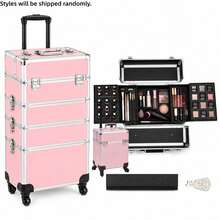 Rolling Makeup Case - Large Capacity Makeup Trolley With Detachable Makeup Box, Lockable, Storage Trolley With Detachable Makeup Box, Lockable - Multicolor - View 6