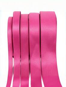 25 Yards/Roll Rose Red Ribbon Solid Color Glossy Fabric, Suitable For DIY Wedding Invitations, Bridal Bouquets, Gift Wrapping, Party Decorations And Sewing Crafts, Bridal Bouquet Accessories, Wedding Accessories - Rose Red - View 3