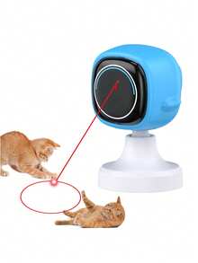 Interactive Laser Chase Cat Toy - USB Rechargeable, Handheld Or Desktop Placement, Automatic Timer Switching, Endless Fun - Blue - View 2