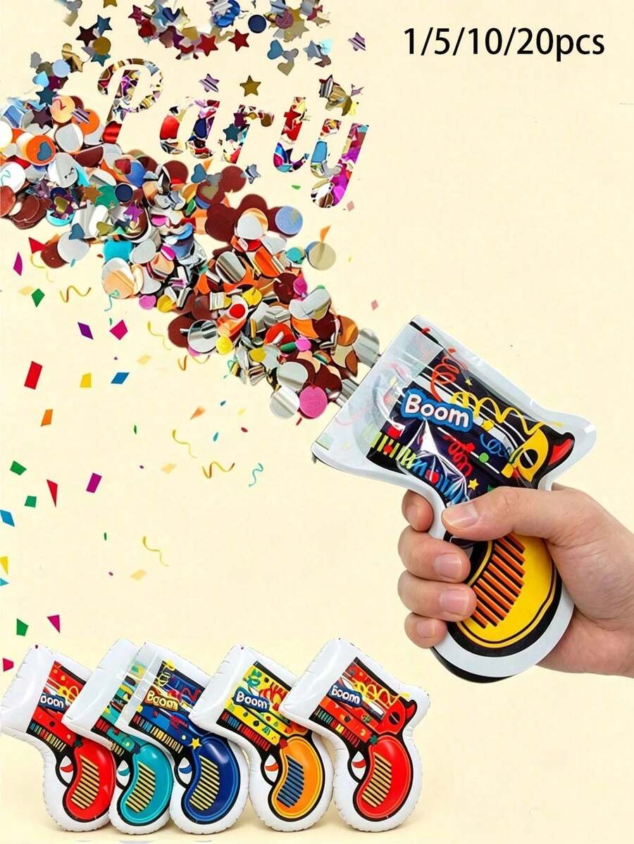 1/6/12Pcs Self-Igniting Party Poppers, Suitable For Festivals, Birthdays, Weddings, Photo Props. Colorful Confetti Poppers, Novel Design, Suitable For New Year, Birthdays, Christmas, Weddings, And Graduation Parties.