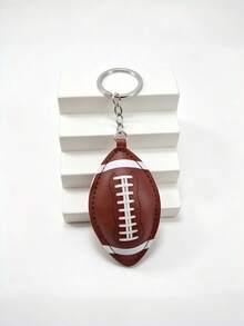 New Sports Style DIY Handmade Sports Series PU Padded Ball Keychain 1pc Baseball Volleyball Basketball Football Rugby Tennis Key Pendant Anti-Lost Creative Gift For Lovers Friends Girlfriend Holiday Souvenir Phone Car Accessories Key Ring - Multicolor - View 12