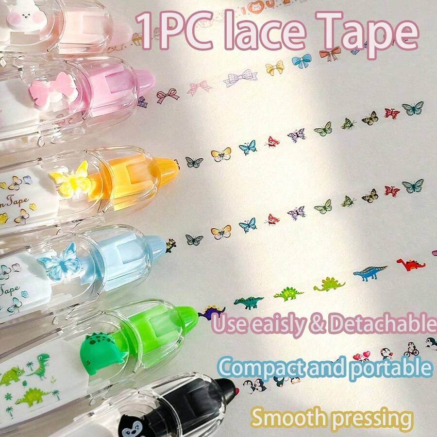 White Edge Washi Tape, Creative Tape, High Aesthetic, Smooth And No Jamming, Compact And Portable, Back To School Season, Holiday Gift, Suitable For Decorating Notebooks, Diaries, Planners, Photo Albums - Multicolor - View 1
