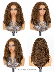 ISEE Hair Burmese Curly Light Hazel Color 7x5 Transparent Lace 180% Density Wear Go Wig Human Hair Pre Plucked Hairline Pre Cut Lace 18-24 Inch Adjustable Drawstring Glueless Wigs - S5 - View 4