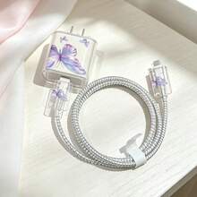 Set Pelindung Kabel dan Pengisi Daya Desain Kupu-kupu, Casing Pelindung Kabel Pengisi Daya Apple 18-20W Tahan Lama, Pengatur Kabel Anti-Patah - MultiWarna - View 8
