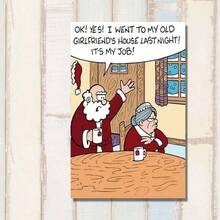 OBOVAY Funny Santa Claus & Mrs. Claus Christmas Card - Suitable For Anyone, Family And Friends - Cartoon Design Humorous Holiday Greeting, Christmas Gift, Winter Holiday Party, Merry Christmas JLZF - View 4
