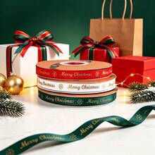 10 Yards/Roll Christmas Gift Party Baking Box Decoration Sealing Ribbon, Woven Ribbon Packaging Decoration Ribbon Bow Foil Stamped Ribbon, Premium New Style - View 10