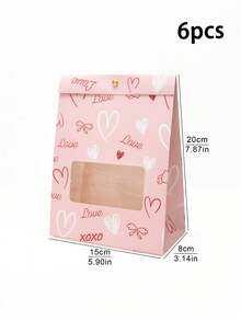 6pcs/12pcs/24pcs Xmas Holiday Window Stand-Up Paper Gift Bags, Visible Window Design For Candy Cookies Party Favor Pouches - View 22