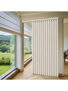 1pc Fashionable Foldable Door Curtain - With Heat Insulation Function, Made Of Textured Polyester Fiber Material, Comes With Installation Hooks, Suitable For Living Room, Bedroom Or Kitchen, Can Be Used To Create Private Space Or As Room Decoration Curtain. Belongs To Modern Style Curtain, Made Of Polyester Fiber, Suitable For Use As Living Room Curtain. - Multicolor - View 9