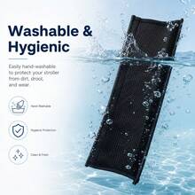 1pc Breathable Mesh Black Baby Stroller Handle Cover/Stroller Handle Grip, Children Stroller Handle Anti-Slip Protective Cover, Removable Washable Grip Protection, Washable Wear-Resistant Easy To Clean, Universal Fit - Black - View 4