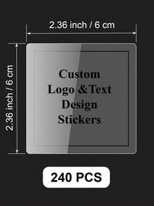 1/50/100/240pcs 1-8cm Custom Labels – Personalized Design White/Holographic/Clear Square Stickers For Business Logo, Waterproof Customizable Unique Designs Square Sticker Labels For Candle Jar, Birthday Cup, Cosmetics Bottle, Packaging - Square - View 41