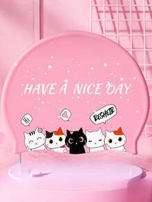 1pc Cute Cartoon Kitten Printed Swimming Cap Waterproof Ear Protection Silicone Swimming Cap Accessories - Multicolor - View 6