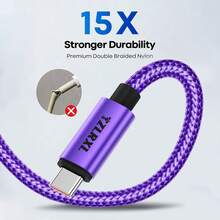 Kabel Data Type-C ke Type-C Pengisian Super Cepat Terbaru, Kompatibel dengan , dan Perangkat Lainnya - Jeruk - View 6