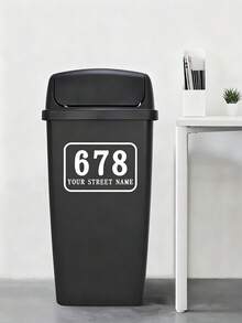 Custom Trash Can Number Stickers, Personalized House Address Street Name Decals, Waterproof Trash Can Labels, Customizable Mailbox Number Decals, Outdoor Recycling Bin - Multicolor - View 3