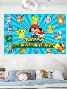 asmodee Latar Belakang Ulang Tahun Bertema Pokémon, Dengan Berbagai Pilihan Pola. Cocok untuk Pikachu untuk Halloween, Natal, Liburan, dan Latar Belakang Foto Pesta Sehari-hari. Banner Gantung untuk Pemasangan. - Beraneka warna - View 17