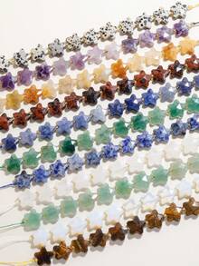 15mm Double-Sided Multicolor Faceted Pentagram Flat Diy Beads For Diy Jewelry Making Bracelet Necklace Keychain Making Supplies Accessories - Multicolor - View 4