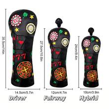Golf Club Cover Suitable For Male And Female Outdoor Enthusiasts, Suitable For Sets Of, Fairway Wood, And Hybrid Club Head Covers. This Is A Worthy Golf Club Protector. - Black - View 3