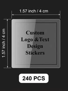 1/50/100/240pcs 1-8cm Custom Labels – Personalized Design White/Holographic/Clear Square Stickers For Business Logo, Waterproof Customizable Unique Designs Square Sticker Labels For Candle Jar, Birthday Cup, Cosmetics Bottle, Packaging - Square - View 15