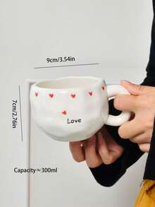 1pc Large Capacity Ceramic Coffee Mug, European Minimalist Hand-Painted Ceramic Cup, Mug, Water Cup, Coffee Cup, Afternoon Tea Cup, Office Highly Attractive Water Cup, Coffee Cup, Suitable For Home, Gathering, Party, Gift - Multicolor - View 2