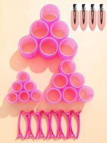 52pcs/Set Large Size Hair Rollers With Clips, Self-Gripping Curler Suitable For Long/Medium/Short Hair And Bangs, DIY Hair Curling Tool (Includes 36pcs Large Roller Tubes +16pcs Clips) - Multicolor - View 21