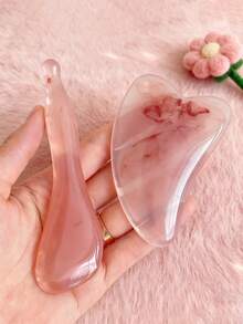 3件組樹脂刮痧板與頭皮按摩梳套組，包含章魚造型頭皮按摩器、心形刮痧板與臉部按摩滾輪，粉色水晶感穴位按摩工具，適合頭皮護理與臉部提拉按摩，女性專用SPA舒壓放鬆套組 - 彩色 - 查看 7