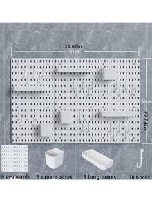 Best-Selling Home Essentials, Only Compatible With Our Store's Pegboard, Not Compatible With Other Pegboards. Basic Living 1pc Wall-Mounted No-Drill Pegboard, Multi-Combination Kit Accessories, Suitable For Workbench/Kitchen/Office/Craft Room/Bathroom - White - View 16
