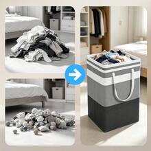 2 Piezas Cesta de Ropa Sucia Plegable Impermeable de 75L, Caja de Almacenamiento para Juguetes y Artículos Varios, Canasta Organizadora de Lavandería con Asas, para Baño, Dormitorio, Hogar y Decoración de Fiesta de Halloween - Ver 6