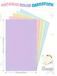 50 Lembar Karton Lembut Campuran Warna, 8,3 x 11,7 Inci, Berbagai Warna, Tebal, Untuk Hadiah Ulang Tahun, Scrapbooking, Pembuatan Kartu, Pencetakan, Proyek Sekolah, dan Kerajinan Tangan DIY - Beraneka warna - View 3